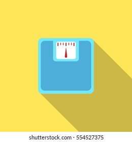 Bathroom scale icon with long shadow. Flat design. Vector Illustration
