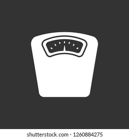 Bathroom scale icon on a black background. Vector Illustration