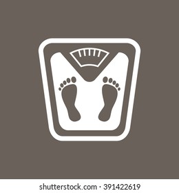 Bathroom Scale Icon on Dark Gray Color. Eps-10.