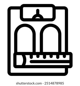 Bathroom scale icon representing weight loss journey, incorporating a measurement tape to symbolize progress and health goals