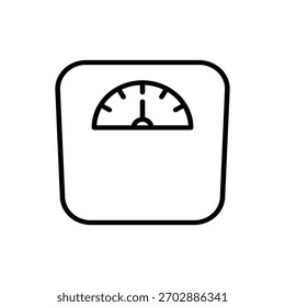 Bathroom scale icons in black and white for weight measurement and health monitoring