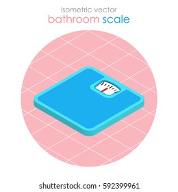 Bathroom scale in isometric view. Layered and editable vector design element.