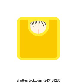 Bathroom scale, modern flat icon with long shadow