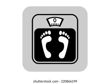 Bathroom scale on white background 
