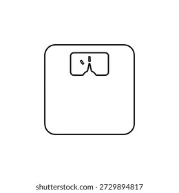 Bathroom scale outline weight measuring device isolated on white background