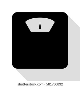 Bathroom scale sign. Black icon with flat style shadow path.