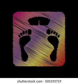 Bathroom scale sign. Coloful chalk effect on black backgound.