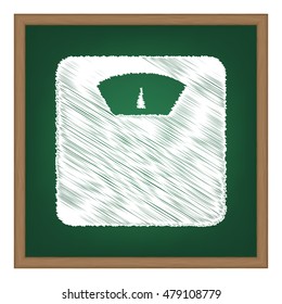 Bathroom scale sign. Flat style black icon on white.
