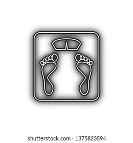 Bathroom scale sign. Vector. Double contour black icon with soft shadow at white background. Isolated.