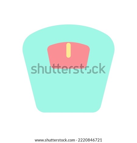 Bathroom scales flat color ui icon. Weight management. Dieting. Measuring device. Healthy lifestyle. Simple filled element for mobile app. Colorful solid pictogram. Vector isolated RGB illustration