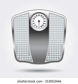 Bathroom scales on a white background with a shadow