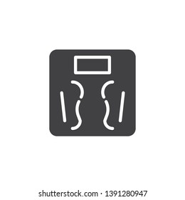Bathroom scales vector icon. filled flat sign for mobile concept and web design. Floor scales glyph icon. Symbol, logo illustration. Pixel perfect vector graphics