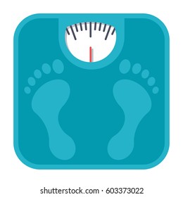 Bathroom scales, vector illustration in flat style