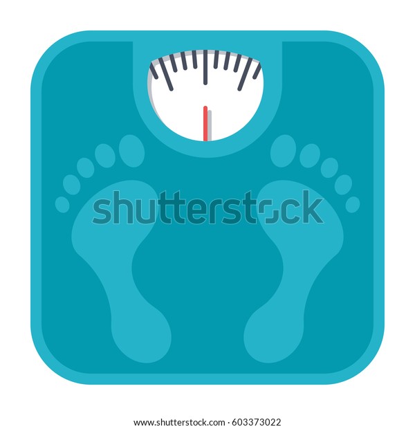 Bathroom\
scales, vector illustration in flat\
style