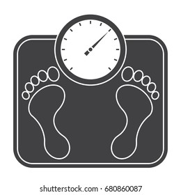 Bathroom scales, vector silhluette on white background
