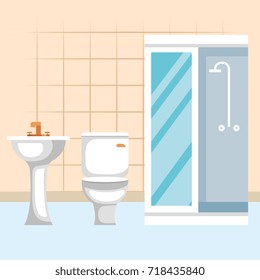 bathroom scene isolated icon