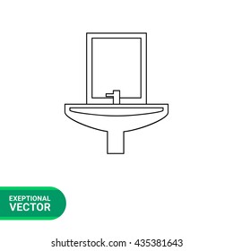 Bathroom set line icon
