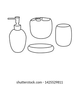 bathroom set, on a white background sketch