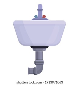 Icono de alcantarillado en el baño. Dibujo del icono del vector del alcantarillado del baño para diseño web aislado en fondo blanco