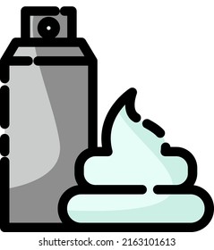 Badezimmer mit Rasiercreme, Illustration, Vektorgrafik auf weißem Hintergrund.