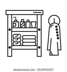 Estantes de baño icono Vector sobre fondo blanco