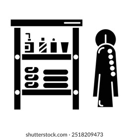 Badezimmerregale Symbol, Vektor auf weißem Hintergrund