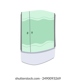 bathroom shower cabin cartoon. glass bath, modern box, hotel et bathroom shower cabin sign. isolated symbol vector illustration