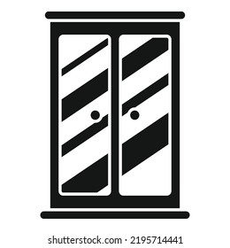 Bathroom shower cabin icon simple vector. Stall glass. Door interior