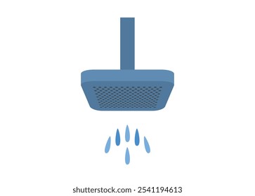 Bathroom shower with curved corner. Simple flat illustration.