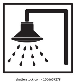 Bathroom shower flat vector icon