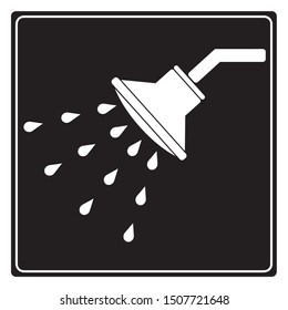 Bathroom shower flat vector icon