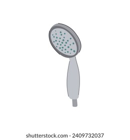 bathroom shower head cartoon. spray falling, drop rain, pipe silver bathroom shower head sign. isolated symbol vector illustration