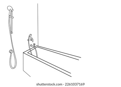 bathroom shower home decoration vector illustration hand drawn