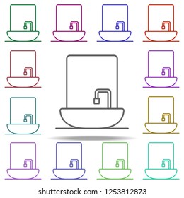 bathroom with shower icon. Elements of Hotel in multi color style icons. Simple icon for websites, web design, mobile app, info graphics