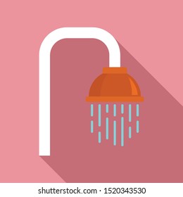 Bathroom shower icon. Flat illustration of bathroom shower vector icon for web design