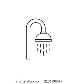 bathroom shower icon in line style icon, isolated on white background