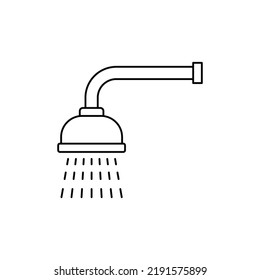 bathroom shower icon in line style icon, isolated on white background