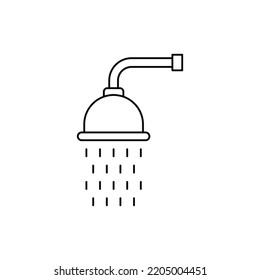 bathroom shower icon in line style icon, isolated on white background