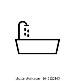 Bathroom and shower icon in trendy outline style isolated on background