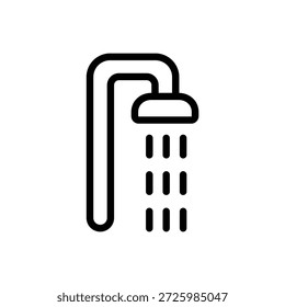 Bad Dusche Linie Symbol minimale Hygiene und Wasser-Symbol