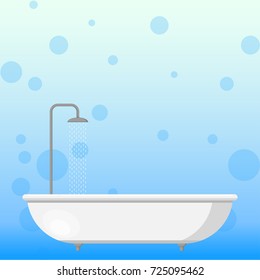 bathroom with shower on a blue background