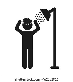 bathroom shower silhouette icon vector illustration design