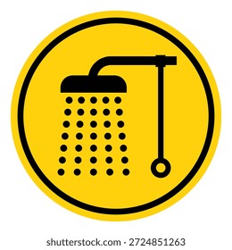 Símbolo do chuveiro do banheiro, Ilustração do vetor, Isolar no fundo branco Label.EPS10