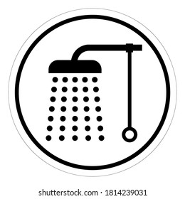 Bathroom Shower Symbol Sign,Vector Illustration, Isolated On White Background Label. EPS10 