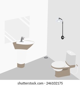 Bathroom shower toilet vector