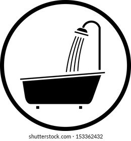 Bathroom shower vector icon