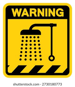 Bathroom Shower Warning Sign, Vector Illustration, Isolate On White Background Label.EPS10