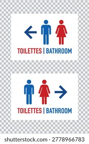 Bathroom Sign with Gender Direction