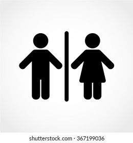 Bathroom Sign Icon Isolated On White Background