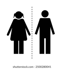 Bathroom Sign Icon Restroom Toilet Gender Boy  and Girl. public toilet eps 10